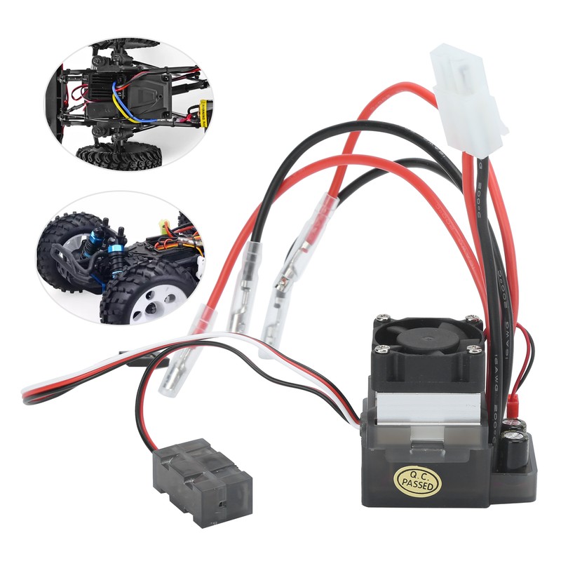 RC 360A Waterproof Brushed ESC with Heat Sink and Cooling