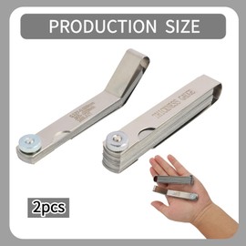 2pcs Feeler Gauge Set, 32-Blade Straight and 16-Blade Offset Gauges for Accurate Measurement Of Valves, Guitar, Spark Plugs, and Metric