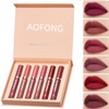 Labial Mate de Larga Duración, Labial Líquido, 6 Piezas Labial