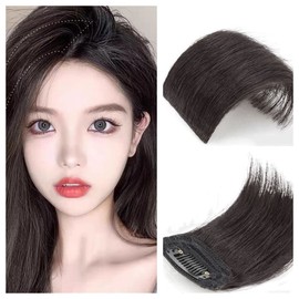 Synthetic Invisible Hair pad piece Seamless Clip In Hair Piece Hair Extension Hair Topper for Thinning Hair Women 2 PCS 20CM/8Inch (40CM/14INCH, Black Brown)