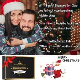 Beard Kit for Men Grooming & Care W/Beard Shampoo Oil Balm Comb Brush Scissor