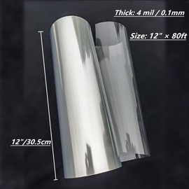 Transparency Mylar Stencils Sheet for Cutting Machines,12inchs x 80ft Rolls 4 mil Clear Blank Template Paper Material Acetate