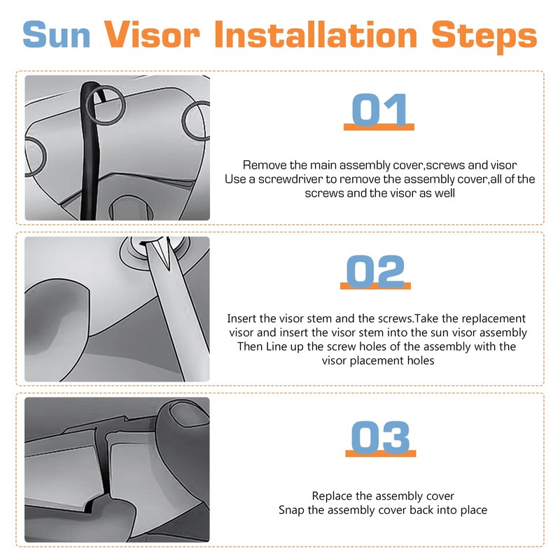 Hurotoms Left Driver Side Sun Visor Without Light for 2006