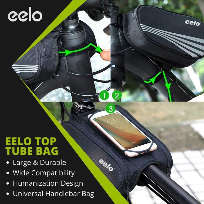 eelo Bike Frame Bag with Phone Holder. Waterproof Bicycle Top