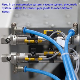 M METERXITY Air Hose Set - PU Pneumatic Hose with Quick Coupling High Pressure Resistance Applicable to Vacuum Systems (5 m 8 mm AD Blue)