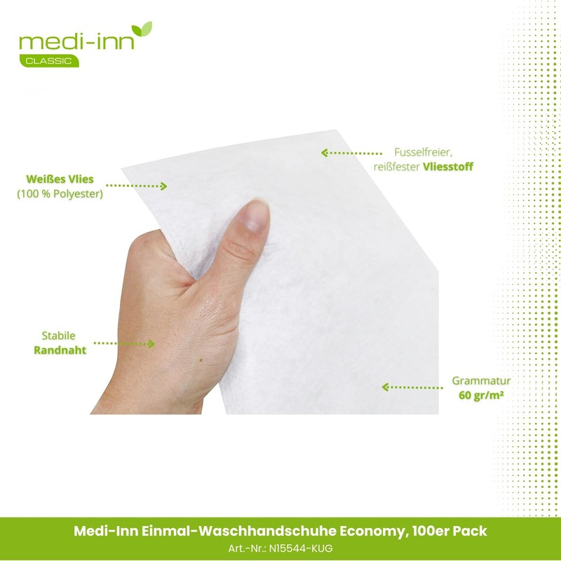 Medi-Inn+ Economy Disposable Wash Mitts (Pack of 100)