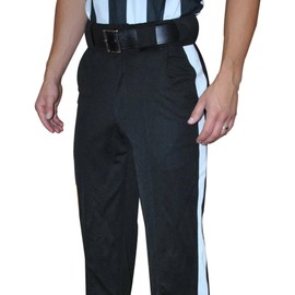 Smitty FBS-182 Full-Cut Warm Weather Lightweight Football Officials Pants White Stripe NFHS Referee College (36)