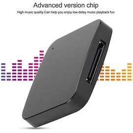 POCREATION Receptor de Audio inalámbrico Bluetooth5.0 portátil, Adaptador de Audio Bluetooth5.0 inalámbrico portátil de 30 Pines Compatible con Adaptador de transmisor estéreo A2DP