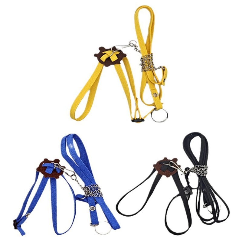 HOKABLE Pet Turtle Leather Harness & Leash - Adjustable Control
