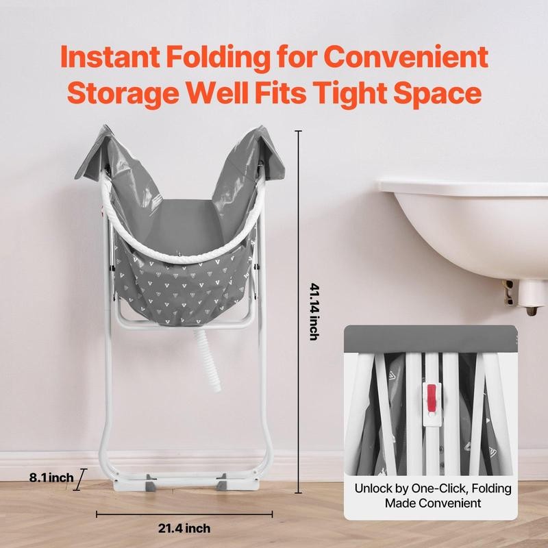 VEVOR Foldable Dog Bathtub Elevated Grey Shower Station for Small