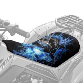 SEANATIVE Lightning Skull ATV Cover Four Wheeler Accessories Powersports Seat Covers Motorcycle Cushion Pad Breathable Padded Protector Water-Resistant for Most ATV