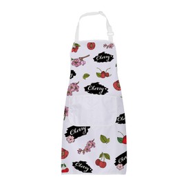 ENSIANTH Cherry Apron Cherry Kitchen Apron with Pockets Cherry Cooking Chef Gardening Apron Cherry Lover Gifts Cherry Fruit Apron (cherry apron)