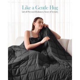 Topblan Weighted Blanket Queen Size 15lbs, Cozy Cooling Weighted Blanket for Adults, Soft Breathable Heavy Blanket for Bed Sofa All Season, Machine Washable, 60 x 80 inches, Black