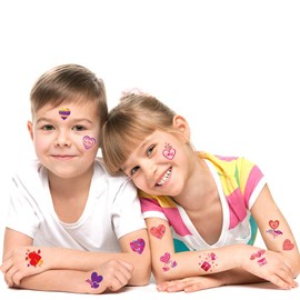 144Pcs Valentine’s Day Heart Tattoo Party Favors - Temporary TATTOOS/12 Sheets/Teacher's Prizes Party Supplies