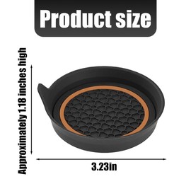 AUCELI Car Cup Holder Coasters, 4PCS Non Slip Waterproof Vehicle Water Bottle Pads, Anti Dust Automotive Interior Drink Mat Decoration Accessories, Universal for SUV Sedan Truck (Black/Orange)
