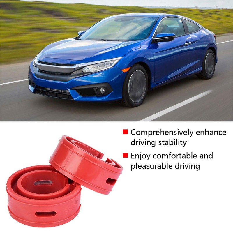 2pcs Red Car Shock Absorber, Car Spring Assistors Car Coil