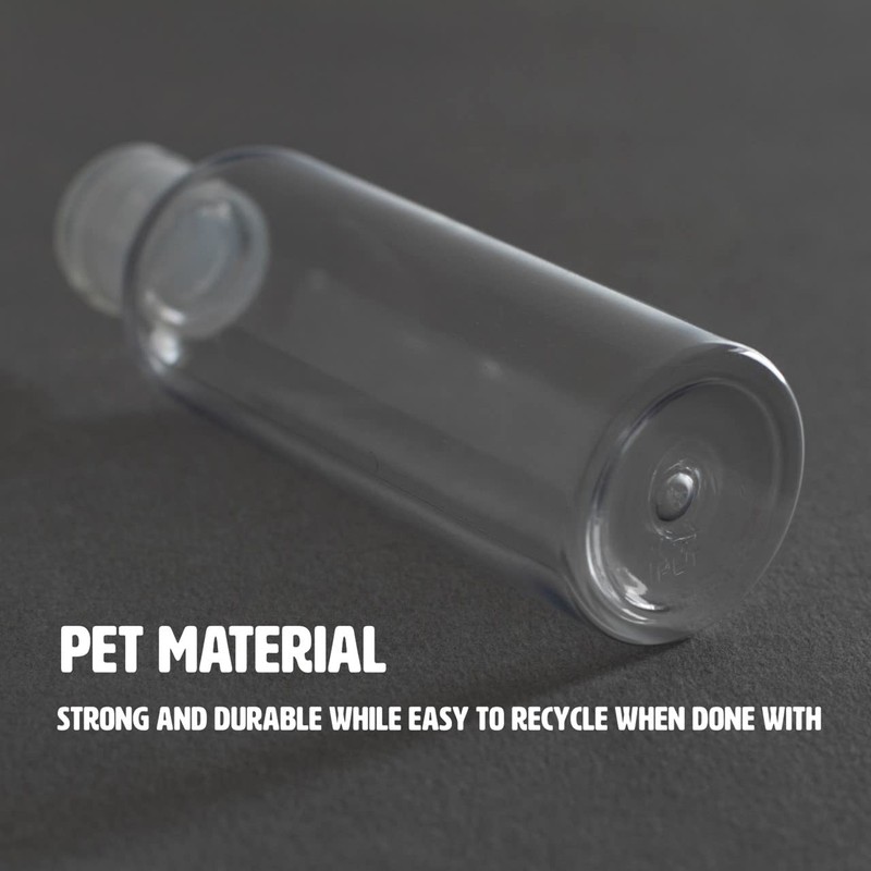 Palm Safe 4x Empty 100ml Clear Plastic Travel Bottles with