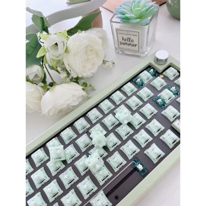 BOYI Jadeite Green Full POM 40gf HiFi Linear Mechanical Switches,5-Pin