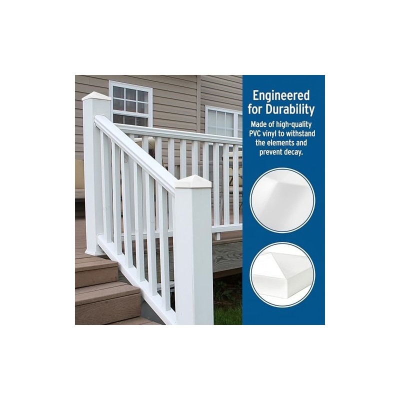 Hiceeden 12 Pack 5" x 5" Vinyl Fence Post Caps,