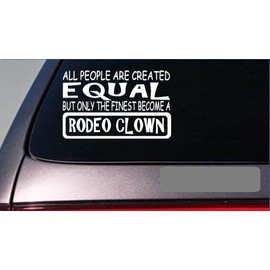 EZ-STIK Rodeo Clown Equal StickerG729 8" Vinyl Rodeo Cowboy bullriding Rope Barrel