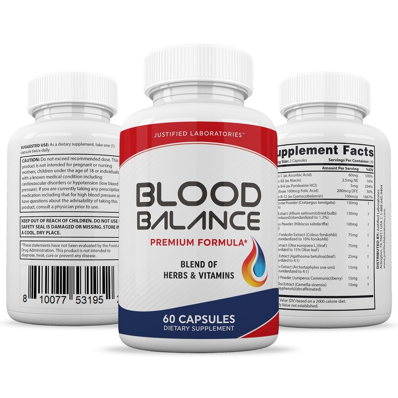 Justified Laboratories (2 Pack Blood Balance Advanced Formula 620MG Formula