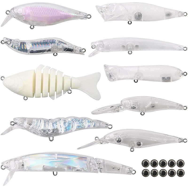 Unpainted Fishing Lure Kit, Hard Artificial Bait, Making Set with