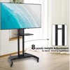 FAHKNS Rolling TV Stand with Adjustable Shelf - Portable Mobile