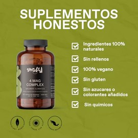 Unruled Mag Complex Magnesios Citrato Glicinato Treonato Malato Magnesio 300mg Elemental Por Porción Cápsulas Veganas 850mg 100 Natural Rellenos