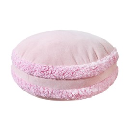 Hodeco Round Throw Pillow 18x18 Inch Macaron Shape No Zipper Design Down-Like Polyester Filling Super Soft Circle Cushion for Couch Home Decor Floor Pillow 45x45cm, Pink, 1 Piece
