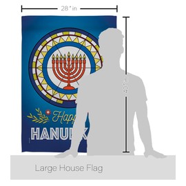 Hanukkah Wall Hanging Decor Chanukah American Flag Banner Pack Patio Porch Lawn Garden Room Decorations Outdoor Tapestry Yard Signs Art Stars David Hebrews Isreal Religion Jewish festival Made In USA