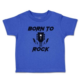 Toddler T-Shirt Confidence Born to Rock with Guitar Cotton Star Boy & Girl Clothes Silhouette Baby Funny Tee Royal Blue Design Only 18 Months