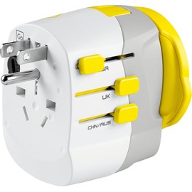 Go Travel Universal Travel Power Adaptor with Dual USB Ports, Fits UK, US, AU/CN Plugs, 190 Countries (Ref 639.101)