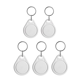 NFC Tag Pendant, 40 x 32 mm, NXP NFC Chip, 180 Bytes, White, Ideal for Device/Profile Control (WLAN, Bluetooth, Apps), Compatible with All NFC Smartphones and Tablets, Pack of 5