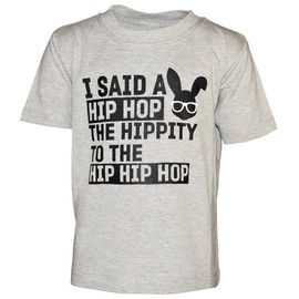 Unique Baby Boys Hip Hop Easter Bunny Shirt (4t, Grey)