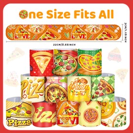 Lcnjscgo Pizza Party Favors 48 Pcs Pizza Slap Bracelets Pizza Bracelets Goodie Bag Fillers for Pizza Game Party Pizza Theme Party Decorations for Kids