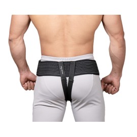 Wonder Care- Grey Inguinal Hernia Support Truss brace for Single/Double Inguinal with Two Removable Compression Pads & Adjustable Groin Straps Surgery & injury Recovery belt
