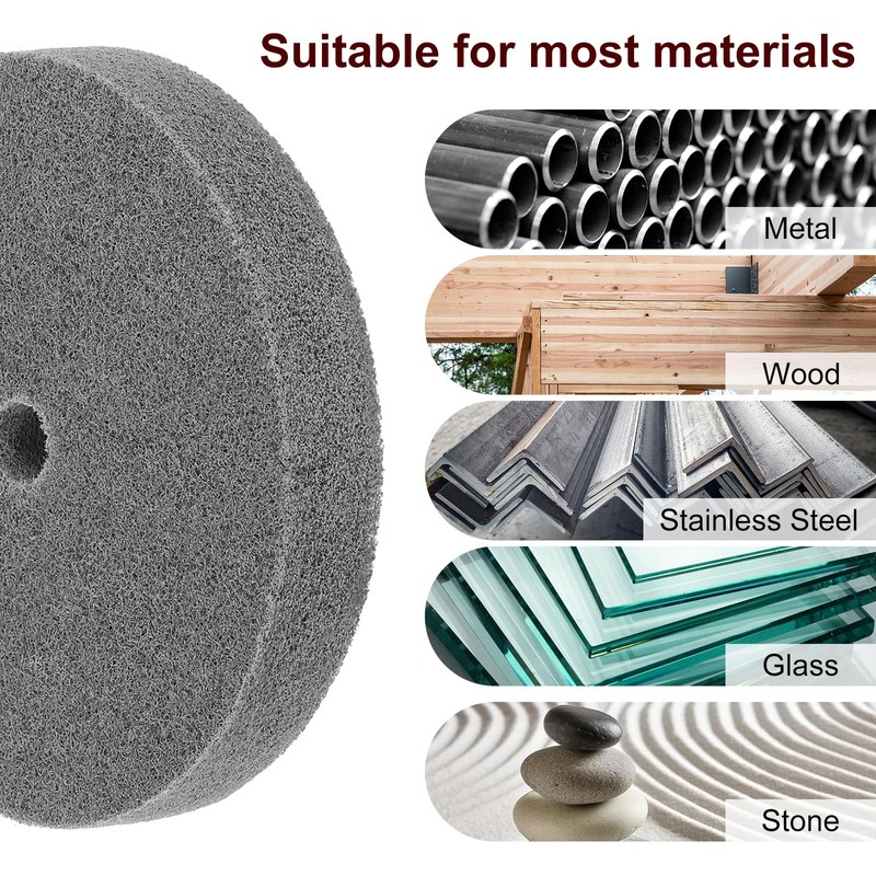 uxcell 3pcs 6" x 1" 180 Grit 5P Nylon Fiber
