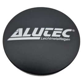 1 x Alutec Hub Cap 60 mm Black Matt (N23) Logo Silver – Original Wheel Centre Cap/Hub Cap