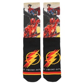 Bioworld The Flash Superhero Character and Lightning Bolt Men's Athletic Crew Socks