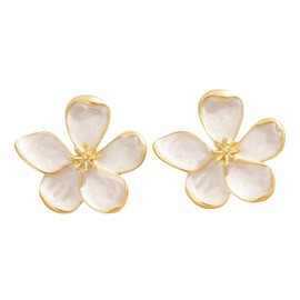 Flower Stud Earrings for Women Statement Big Flower Earrings Stainless Steel Enamel Earring Trendy Jewelry