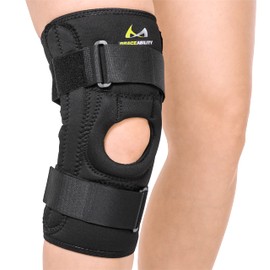 BraceAbility Patella Stabilizing Chondromalacia Knee Brace - Patellofemoral Pain Syndrome U-Shaped Stabilizer Supports Sides of Kneecap for Patellar Tendonitis, Torn Meniscus, Arthritis Support (M)