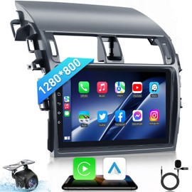 Car Radio Stereo for Toyota Corolla 2009 2010 2011 2012 2013 : 1280x800 Android Car Screen with 5G-WiFi GPS Navigation - CarPlay Android Auto Bluetooth FM Backup Camera SWC
