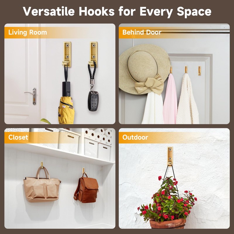 Patioer Folding Hooks 6 Pack Foldable Coat Hook Heavy Duty