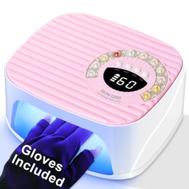 Cordless UV Nail Lamp with 4 Timers & Smart Sensor, Rechargeable UV Light for Gel Nails, UV LED Nail Dryer with 45Pcs Lamp Beads, Nail Light for Manicure Pedicure at Home & Salon (Pink)