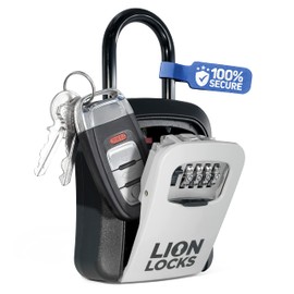 Key Lock Box for Keys with Code, 4 Digit Combination Lockbox for Keys Outdoor, Portable, Waterproof, Realtor Lock Box (Gray, 1 Pack)