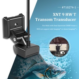 710274-1 XNT 9 HW T Transom Transducer for Humminbird Helix 5/7/8/9/10/12 with Dual Spectrum Chirp Sonar丨Built-in Temperature Sensor丨 150-220kHz 丨1200 ft Depth丨3-Pin End丨20-ft Cable