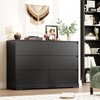 FOTOSOK 6 Drawer Double Dresser, Black Dresser, Modern 6 Chest