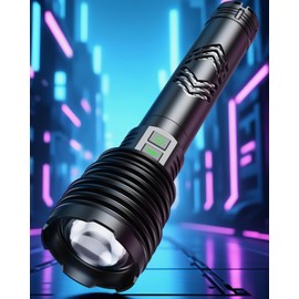 Amzyigou Powerful Flashlights 600000 High Lumens, 10000mAh Battery | 6 Modes with Fast Charge, Super Bright Rechargeable Flashlight IP67 Waterproof & Shock Resistant for Outdoor Activities