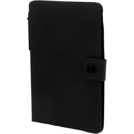 Kit de Blocs de Notas Adhesivas Multifuncional Color Negro con Bolígrafo y Pestañas, Papel Resistente, Tamaño Pequeño para Oficina y Escuela