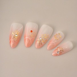 Sevgob 5D Embossed Fall Nail Art Stickers Leaf Nail Stickers Gold Plant Maple Leaf Nail Decals with Rhinestone Designs Self-Adhesive Autumn Nail Supplies for Women Girls Acrylic Nails DIY Manicure